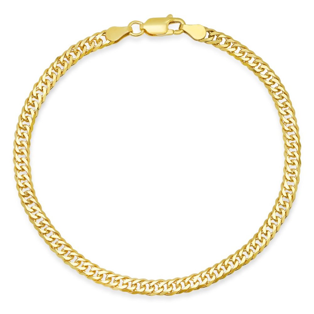Mens Gold/Silver 8.5" Italian Miami Cuban Double Curb Bracelet